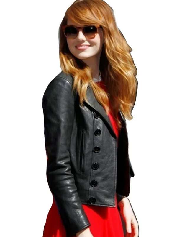 Emma Stone Street Style Leather Jacket