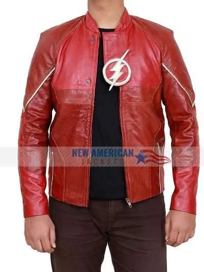 Barry Allen Red Leather Jacket