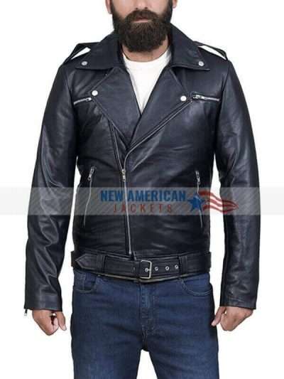 Negan The Walking Dead Black Leather Jacket