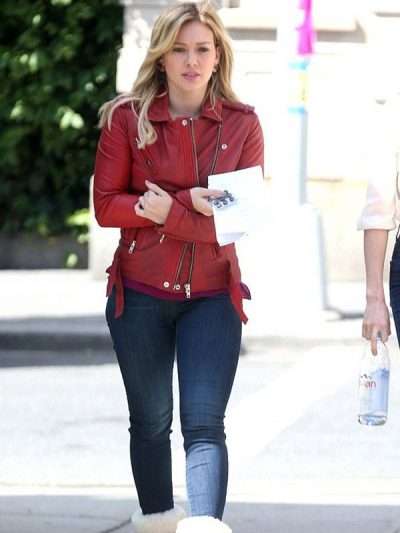 Hilary Duff Younger Red Leather Jacket