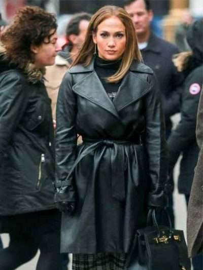Jennifer Lopez Second Act Black Leather Coat