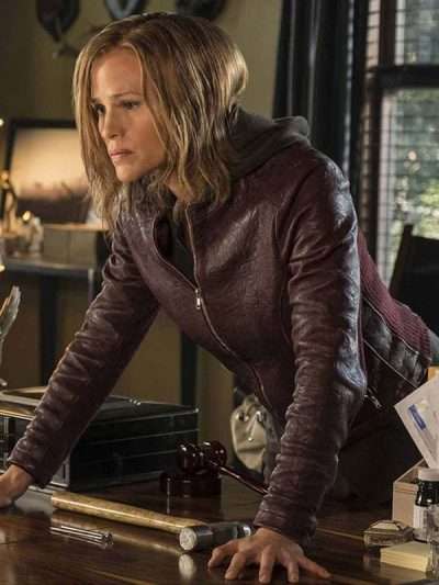 Riley North Peppermint Maroon Leather Jacket