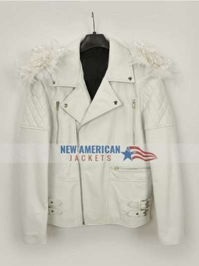 Elton John Rocketman White Leather Jacket