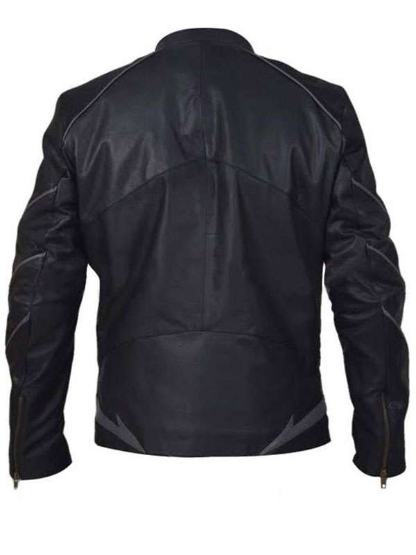 Teddy Sears The Flash Hunter Zolomon Black Leather Jacket