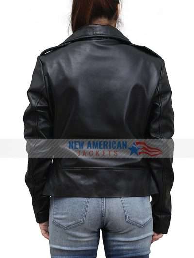 FLORENCE PUGH FIGHTING WITH MY FAMILY BLACK LEATHER JACKET