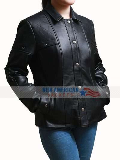 Alita Battle Angel Rosa Salazar Black Leather Jacket
