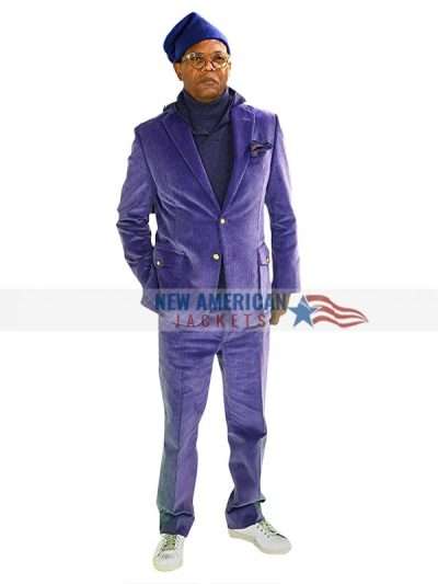 Glass Samuel L. Jackson Purple Corduroy Blazer