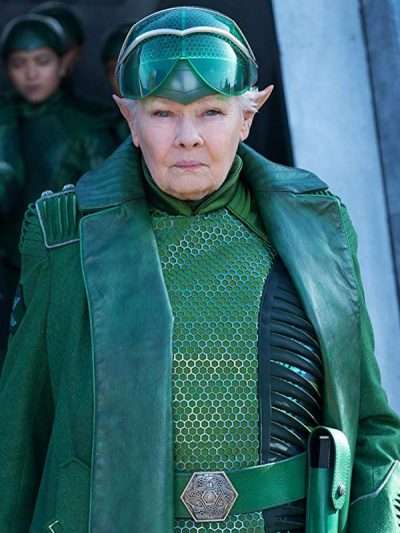 Artemis Fowl Judi Dench Green Leather Jacket Coat