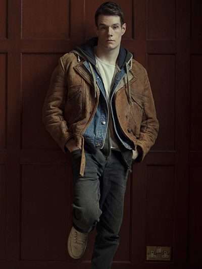Sex Education Connor Swindells Suede Leather Jacket
