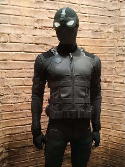 Peter Parker Spider Man Far From Home Black Leather Jacket