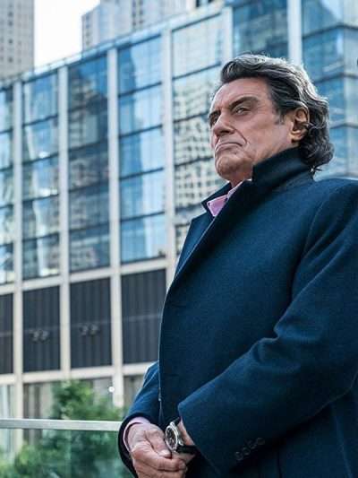 Ian McShane John Wick Blue Wool Coat