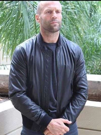 Jason Statham Black Bomber Leather Jacket