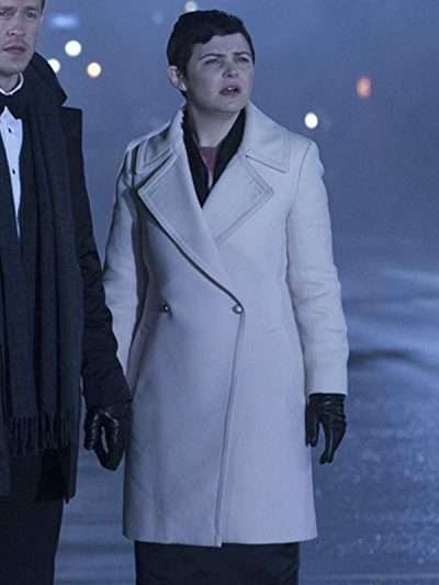 Once Upon a Time Ginnifer Goodwin White Leather Coat