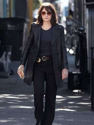 Patricia Clarkson Out of Blue Leather Coat