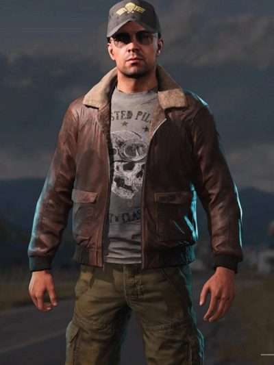 Far Cry Aviator Brown Leather Jacket