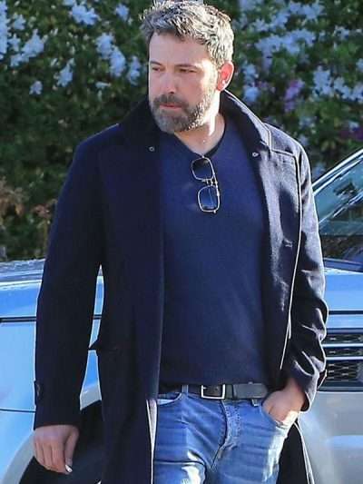 Ben Affleck Blue Wool Coat