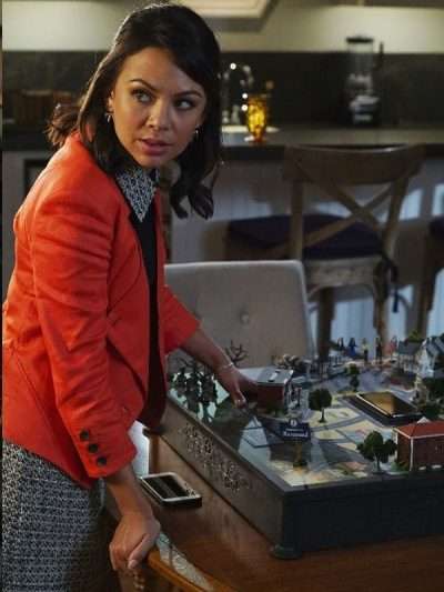 Janel Parrish Pretty Little Liars Orange Jacket