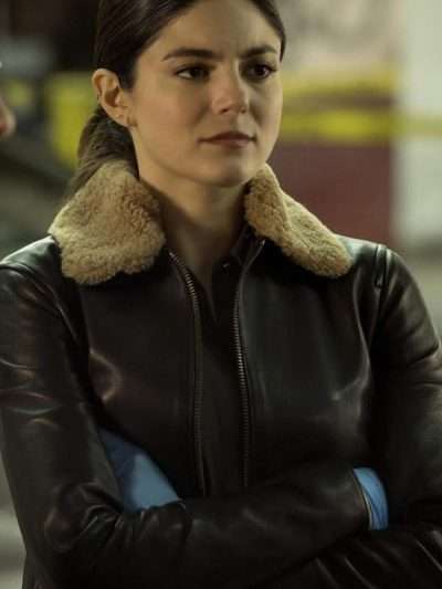 The Good Cop Monica Barbaro Shearling Fur Leather Jacket