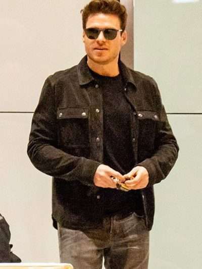 Black Suede Richard Madden Jacket