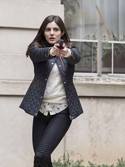 The Good Cop Monica Barbaro Black Quilted Jacket