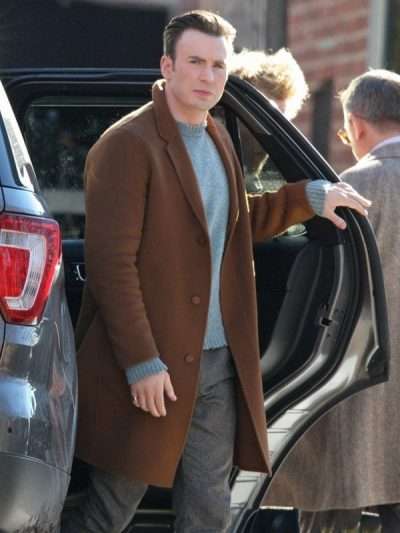Knives Out Chris Evans Wool Coat