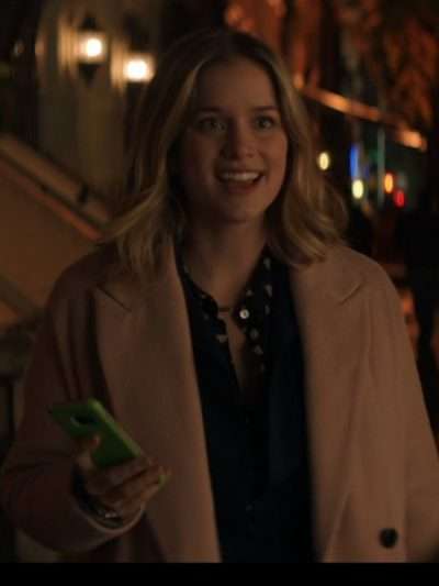 Elizabeth Lail Pale Pink Long Coat You