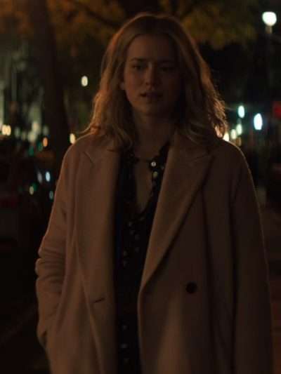 Elizabeth Lail Pale Pink Long Coat You