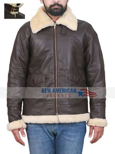 Black Aviator B3 Real Shearling Leather Jacket