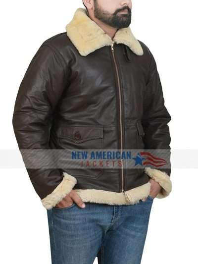 Mens Black B3 Black Leather Jacket