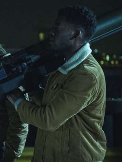 Tv series Curfew Malachi Krby Shearling Collar Corduroy Jacket