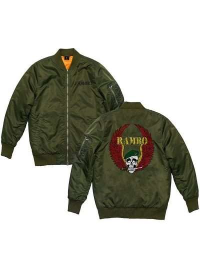Rambo 5 Last Blood Skull Green Bomber Jacket
