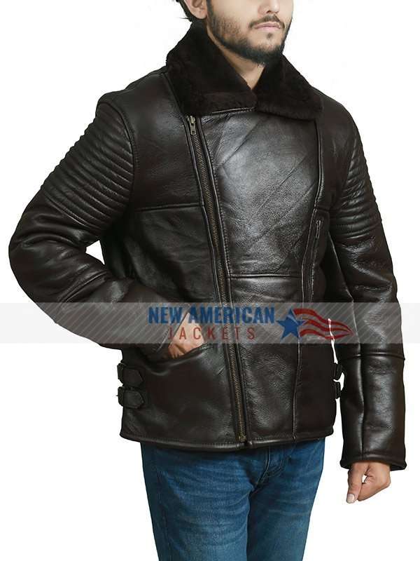 B3 Aviator Real Shearling Bomber Leather Jacket