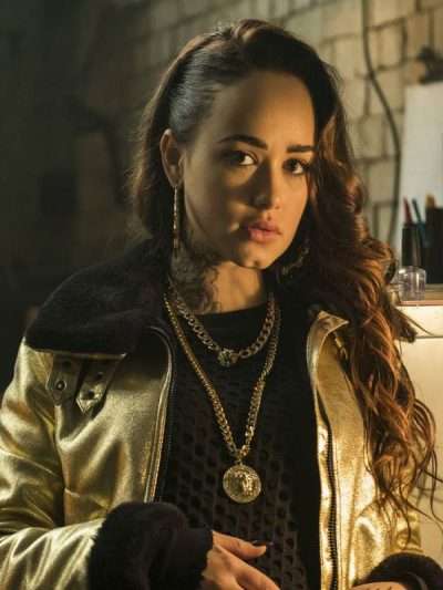 Curfew Rose Williams Shearling Golden Leather Jacket
