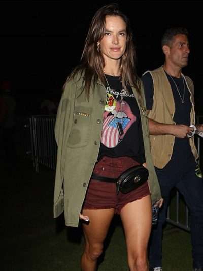 Alessandra Ambrosio Military Green Cotton Jacket
