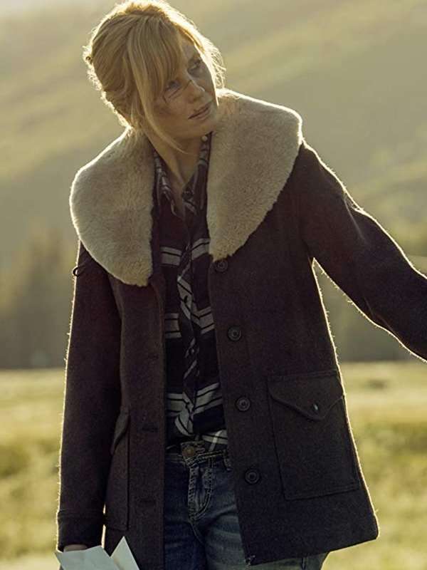 Tv Series Yellowstone beth dutton Brown Wool Coat