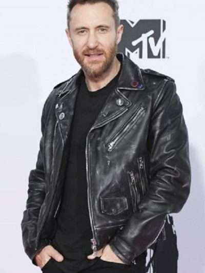 25th MTV Europe Music Awards David Guetta Leather Jacket