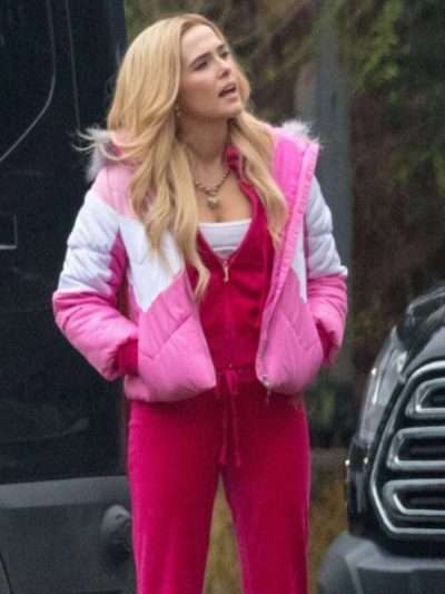 Zoey Deutch Zombieland 2 Madison Pink Hooded Jacket
