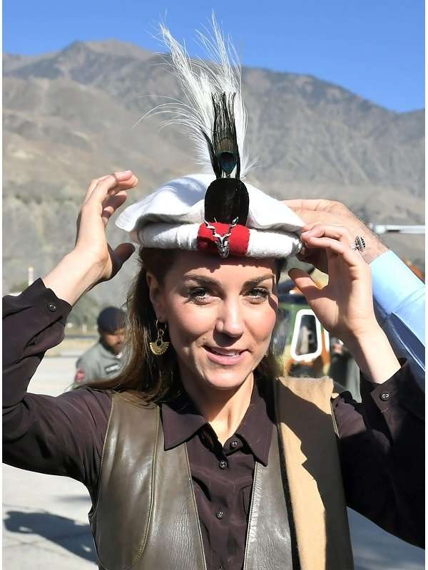 Catherine, Duchess of Cambridge Kate Middleton Chiatibo Glacier Pakistan Brown Leather Vest