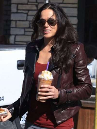 Michelle Rodríguez Brown Leather Jacket