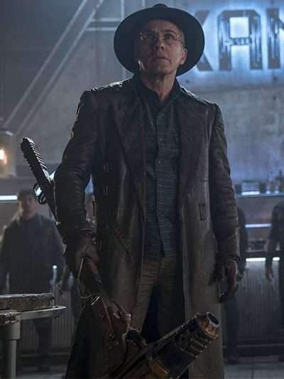 Alita Battle Angel Christoph Waltz Leather Coat