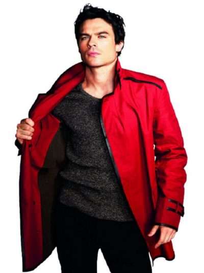Ian Somerhalder Stand up collar casual jacket