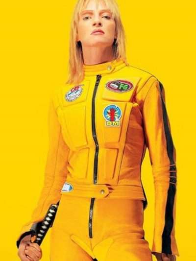 Kill Bill 2 Bride Uma Thurman Yellow Motorcycle Jacket