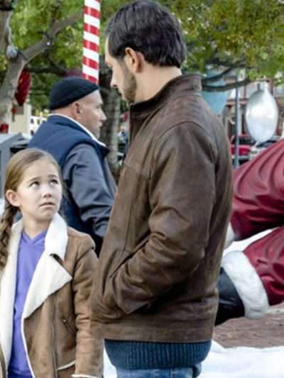 Michael Rady Christmas in Homestead Brown Leather Jacket