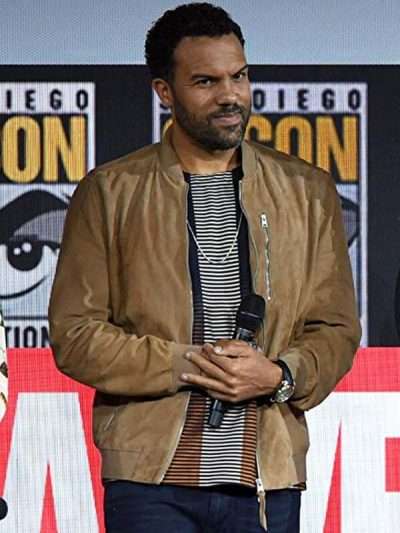 Black Widow Event O-T Fagbenle Brown Jacket