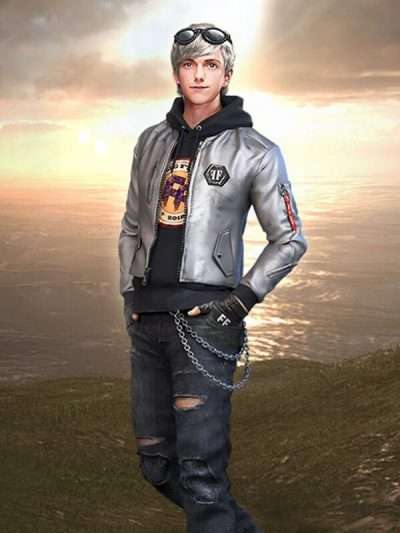 Free Fire Maxim Silver Leather Jacket