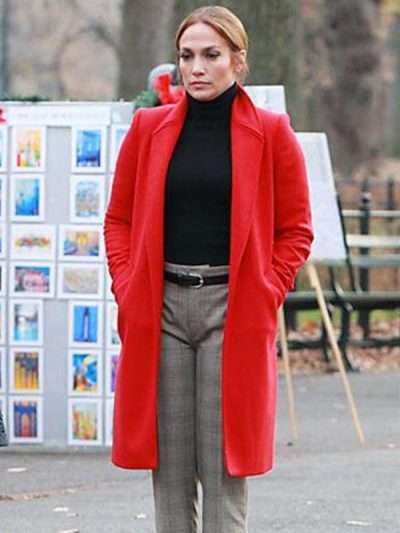 Jennifer Lopez Arrives on set Second Act Coat