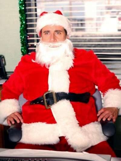 The Office Steve Carell Santa Red Coat