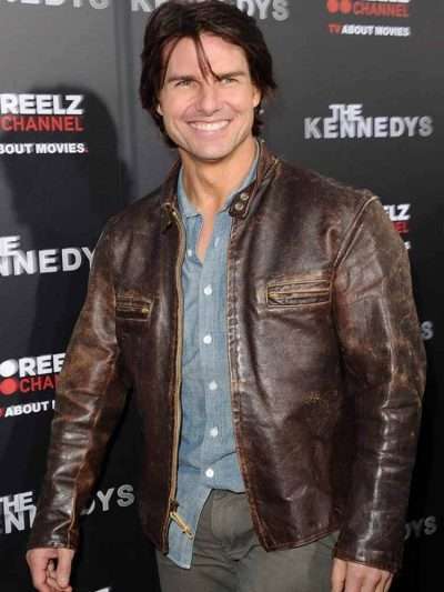 Thomas Cruise Mapother Distressed Leather Jacket