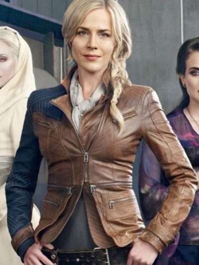 Amanda Rosewater Tv Series Defiance Brown and Blue Leather Jacket
