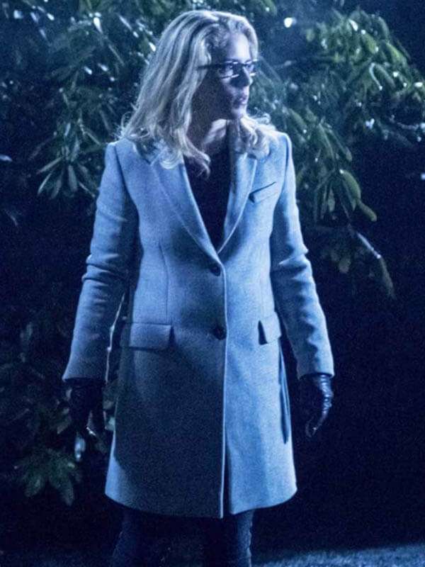 Emily Bett Rickards Arrow Series White Coat